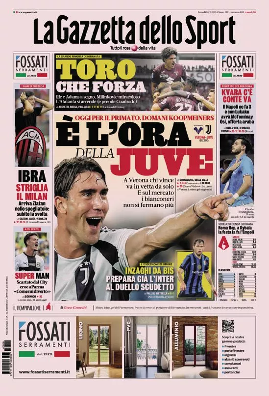 Prima-pagina-gazzetta-dello-sport-edizione-di-oggi-26-08-2024