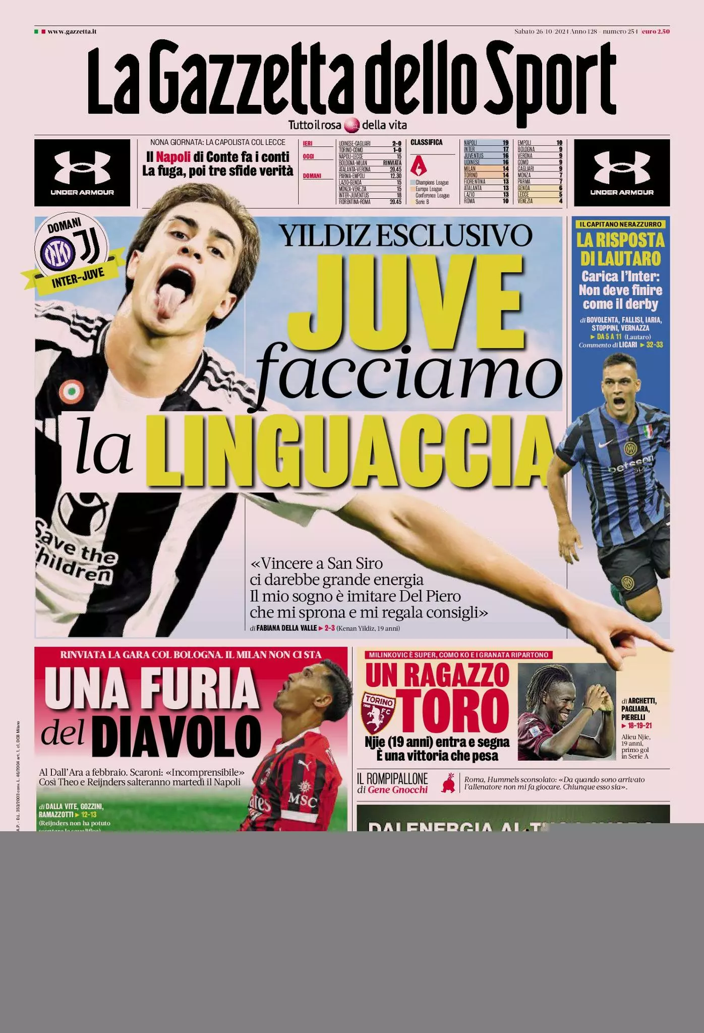 Prima-pagina-gazzetta-dello-sport-edizione-di-oggi-26-10-2024