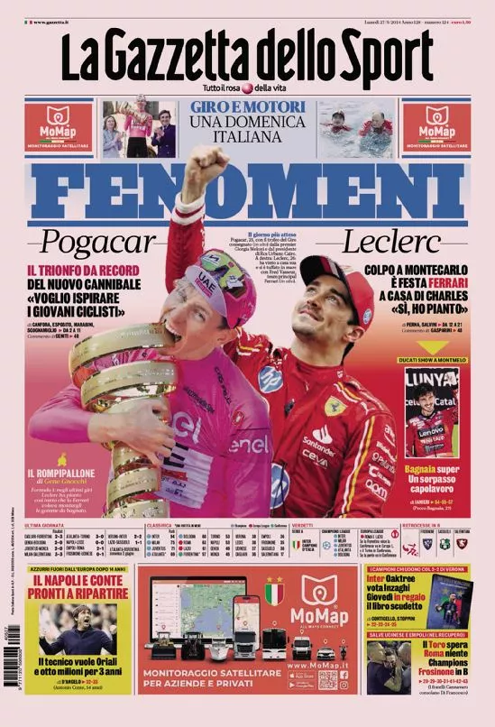 Prima-pagina-gazzetta-dello-sport-edizione-di-oggi-27-05-2024