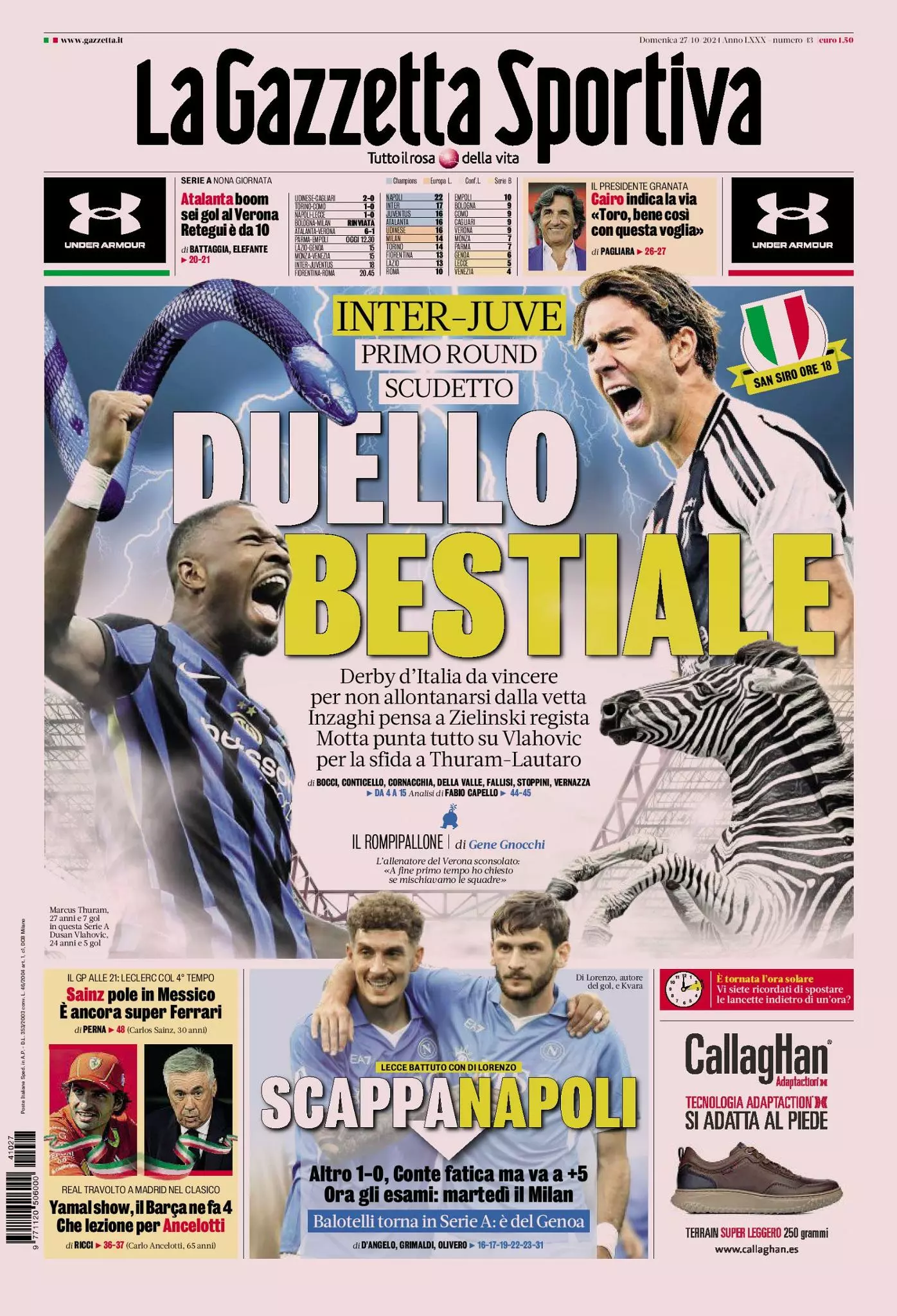 Prima-pagina-gazzetta-dello-sport-edizione-di-oggi-27-10-2024