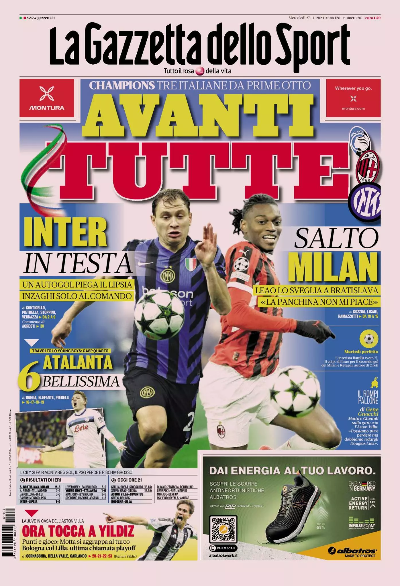 Prima-pagina-gazzetta-dello-sport-edizione-di-oggi-27-11-2024