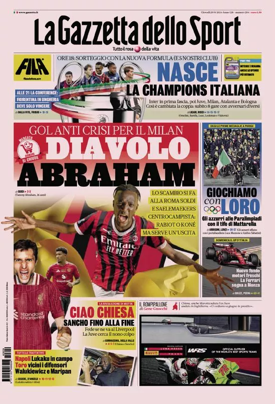 Prima-pagina-gazzetta-dello-sport-edizione-di-oggi-29-08-2024