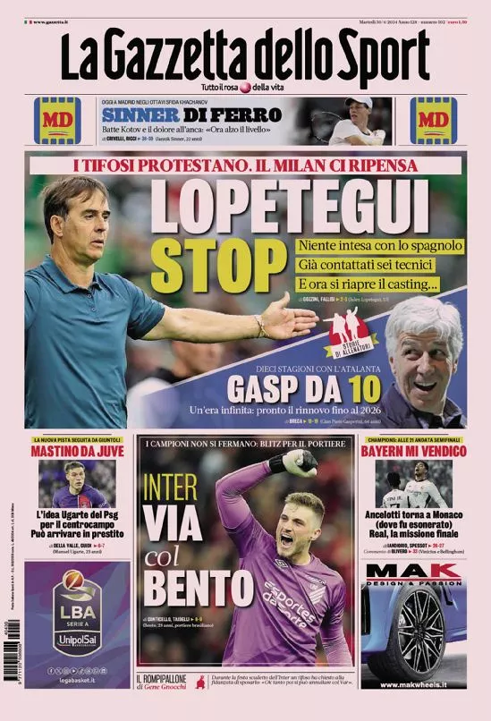 Prima-pagina-gazzetta-dello-sport-edizione-di-oggi-30-04-2024