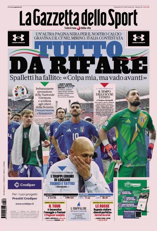 Prima-pagina-gazzetta-dello-sport-edizione-di-oggi-30-06-2024