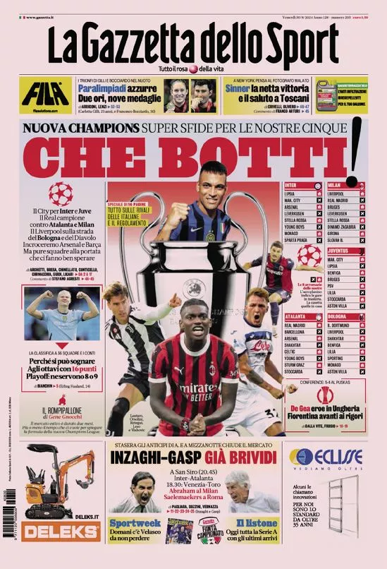 Prima-pagina-gazzetta-dello-sport-edizione-di-oggi-30-08-2024