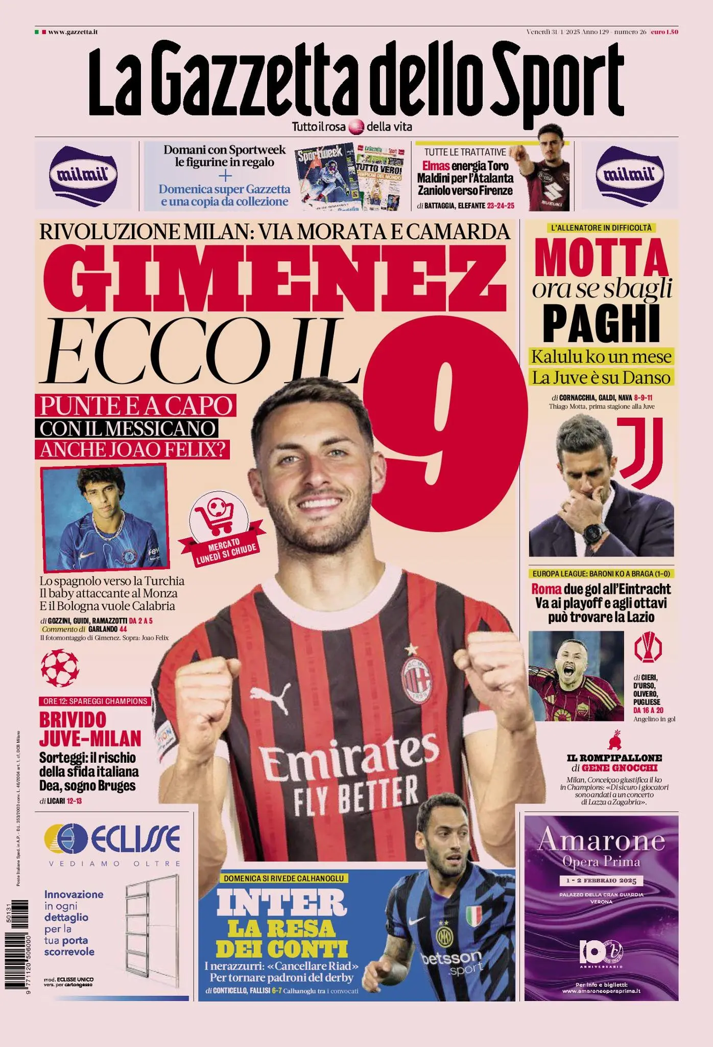 Prima-pagina-gazzetta-dello-sport-edizione-di-oggi-31-01-2025