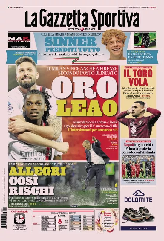 Prima-pagina-gazzetta-dello-sport-edizione-di-oggi-31-03-2024