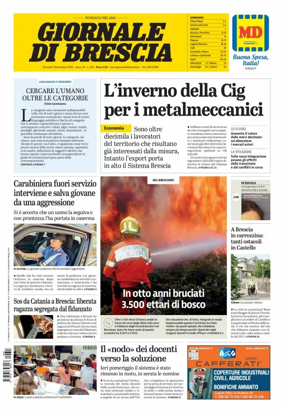 Prima-pagina-giornale di brescia-oggi-edizione-del-2024-09-05