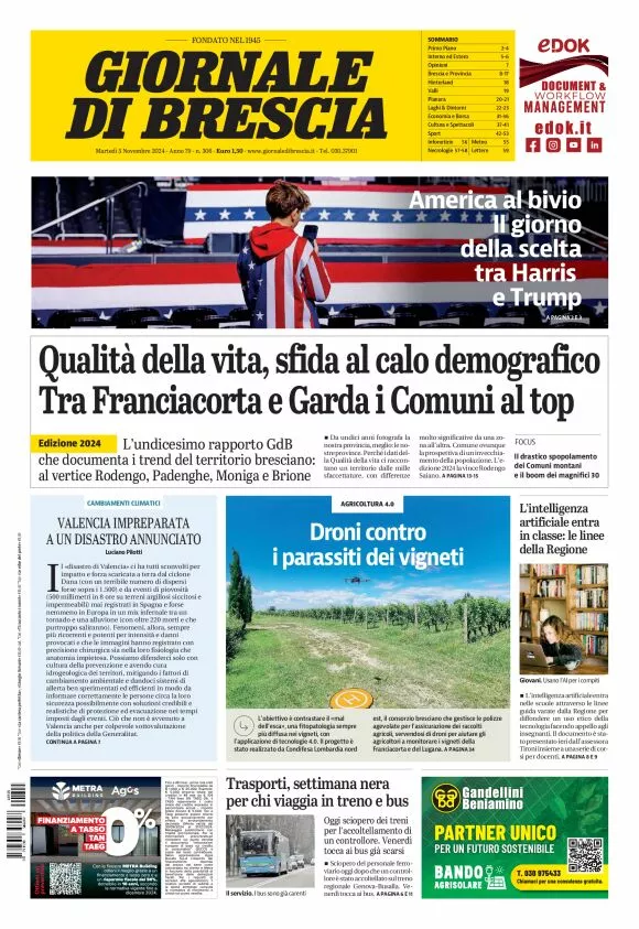 Prima-pagina-giornale di brescia-oggi-edizione-del-2024-11-05