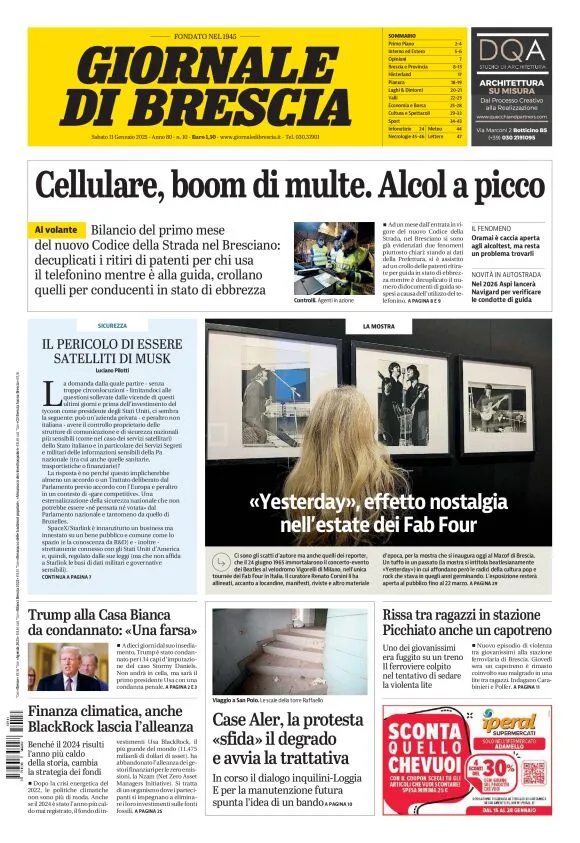 Prima-pagina-giornale di brescia-oggi-edizione-del-2025-01-11