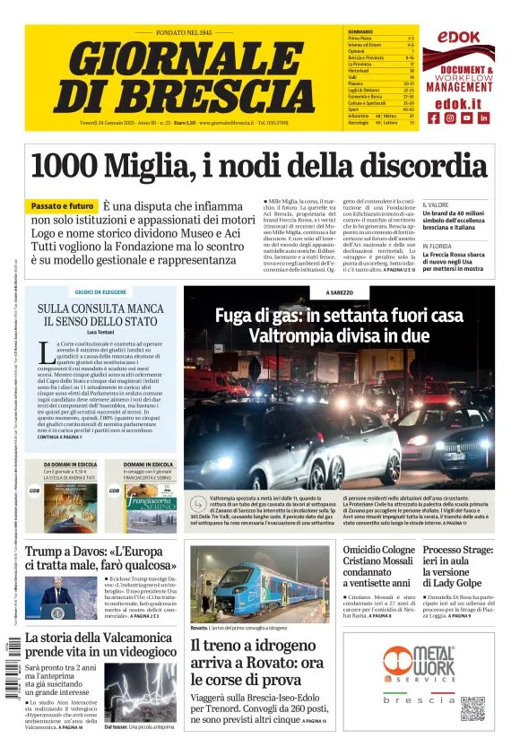 Prima-pagina-giornale di brescia-oggi-edizione-del-2025-01-24