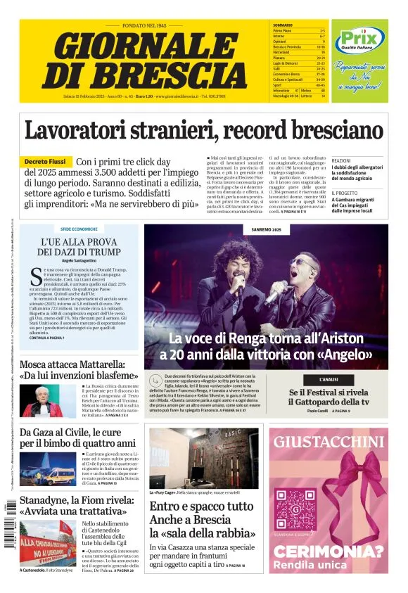 Prima-pagina-giornale di brescia-oggi-edizione-del-2025-02-15