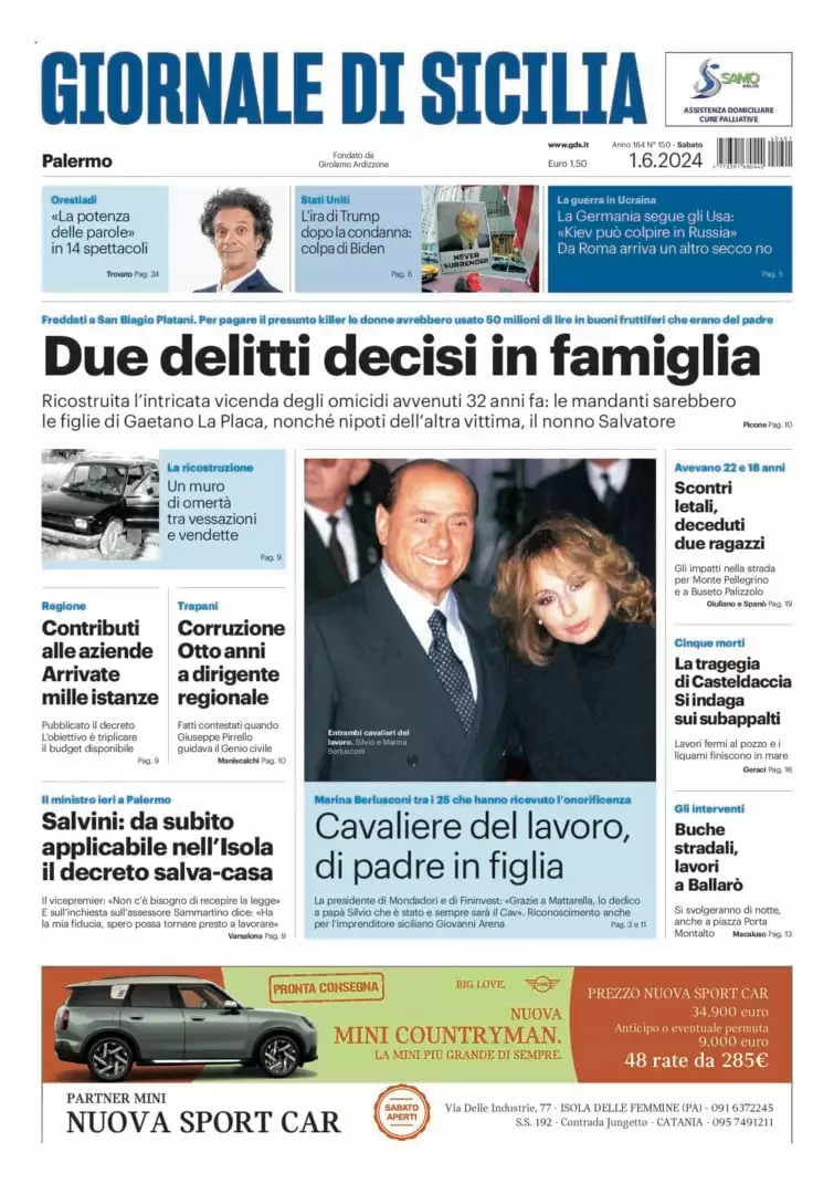 Prima-pagina-Giornale-di-Sicilia-edizione-di-oggi-01-06-2024