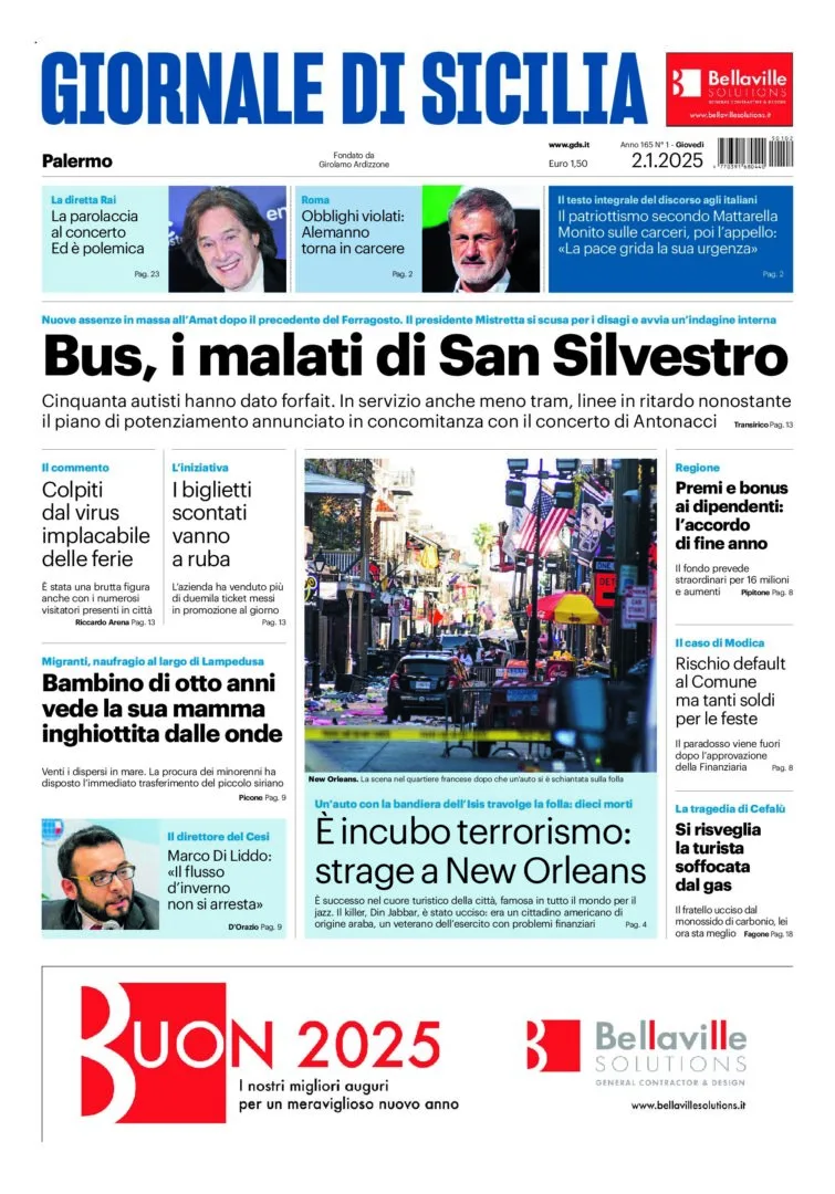 Prima-pagina-Giornale-di-Sicilia-edizione-di-oggi-02-01-2025