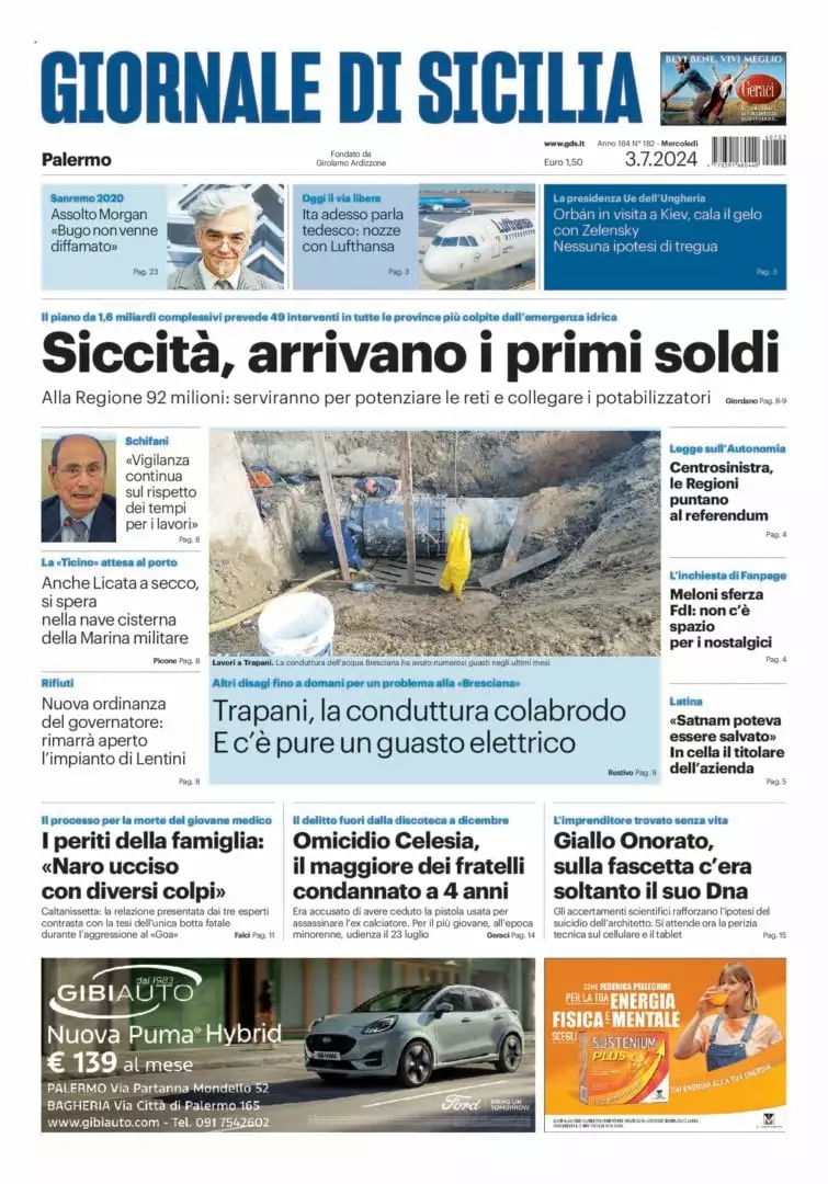 Prima-pagina-Giornale-di-Sicilia-edizione-di-oggi-03-07-2024