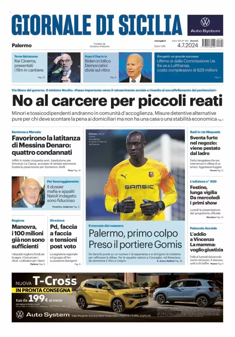 Prima-pagina-Giornale-di-Sicilia-edizione-di-oggi-04-07-2024