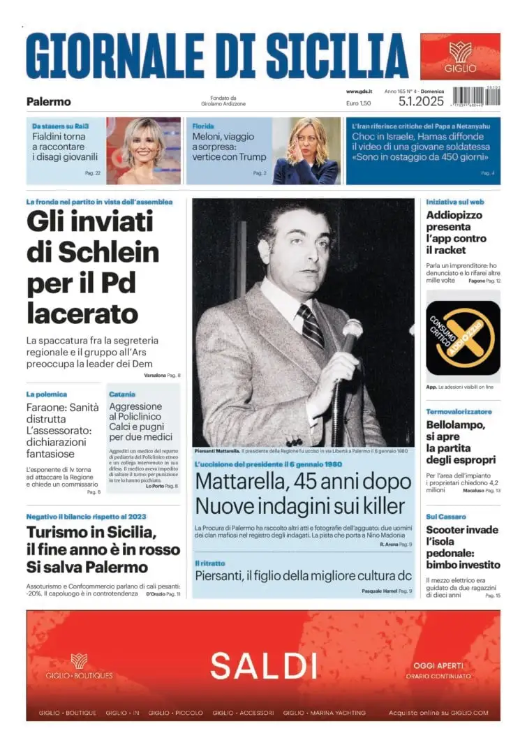 Prima-pagina-Giornale-di-Sicilia-edizione-di-oggi-05-01-2025