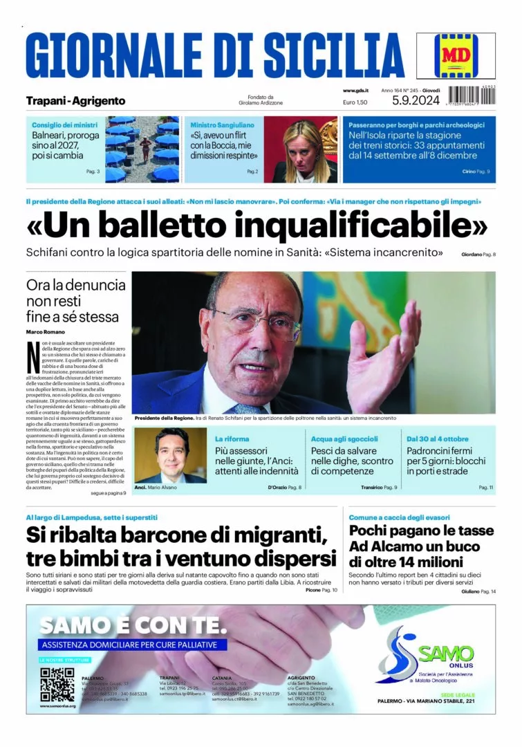 Prima-pagina-Giornale-di-Sicilia-edizione-di-oggi-05-09-2024