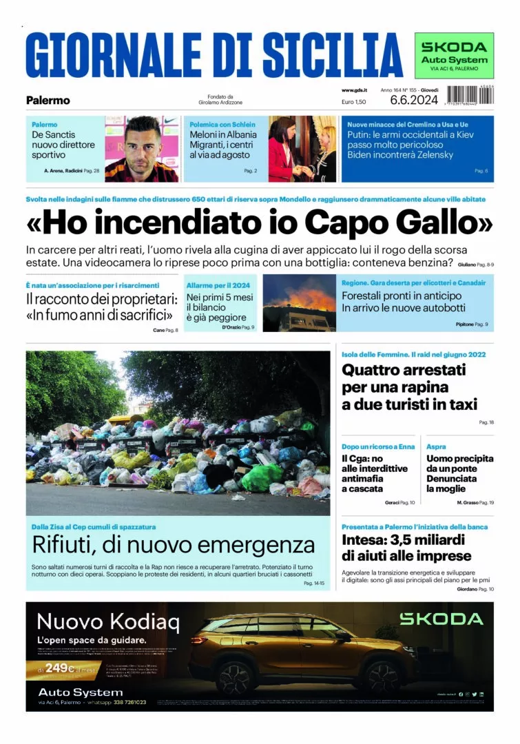 Prima-pagina-Giornale-di-Sicilia-edizione-di-oggi-06-06-2024