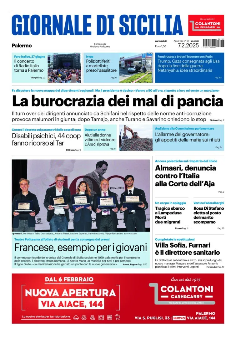 Prima-pagina-Giornale-di-Sicilia-edizione-di-oggi-07-02-2025