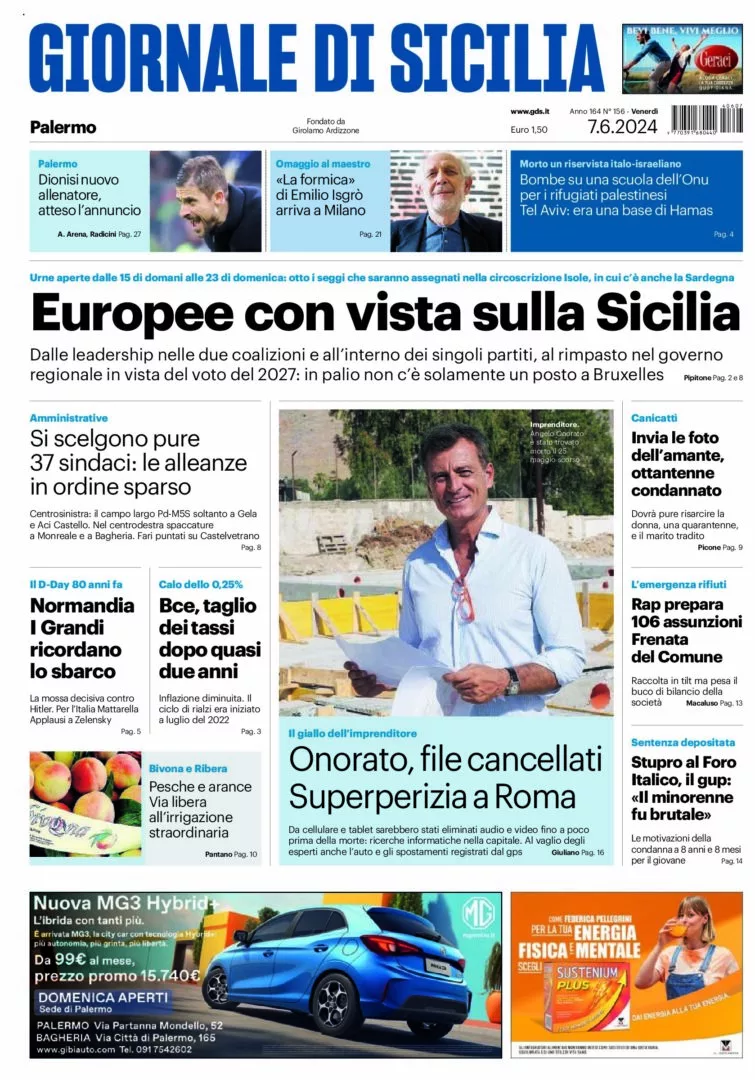 Prima-pagina-Giornale-di-Sicilia-edizione-di-oggi-07-06-2024