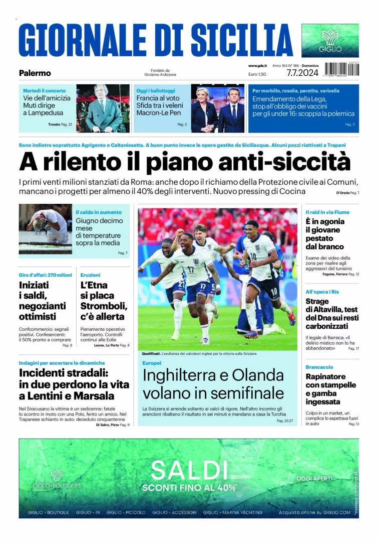 Prima-pagina-Giornale-di-Sicilia-edizione-di-oggi-07-07-2024