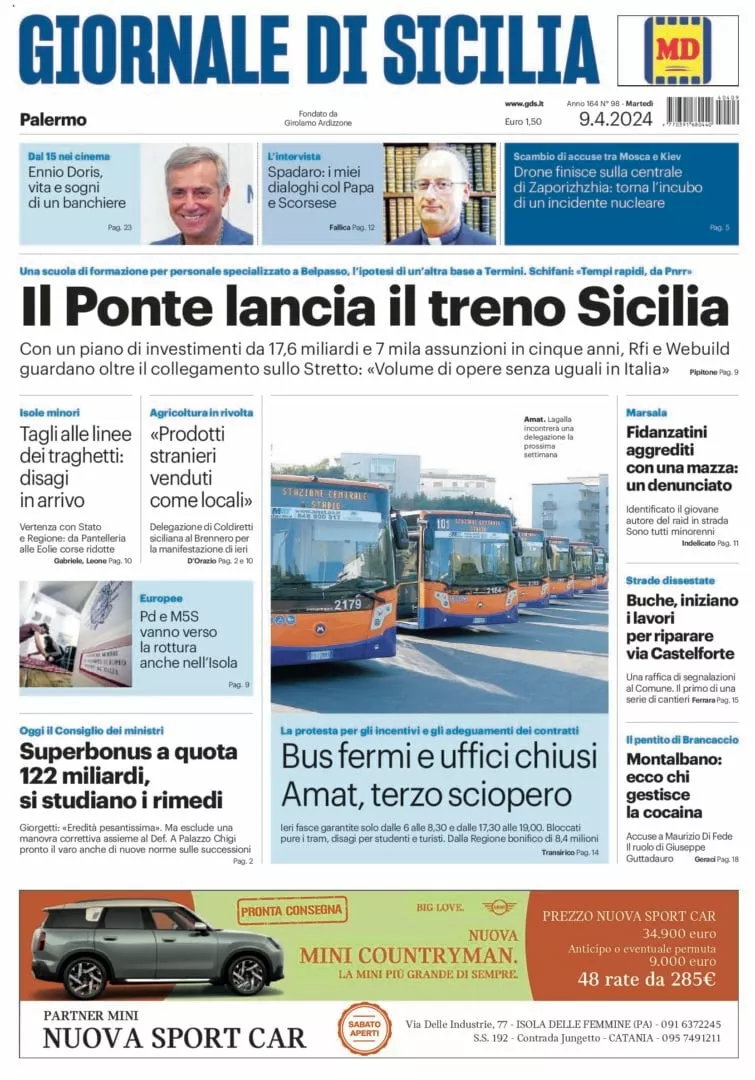 Prima-pagina-Giornale-di-Sicilia-edizione-di-oggi-09-04-2024