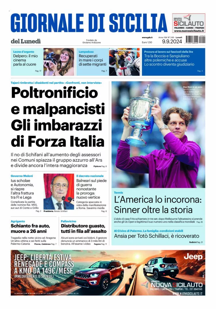 Prima-pagina-Giornale-di-Sicilia-edizione-di-oggi-09-09-2024