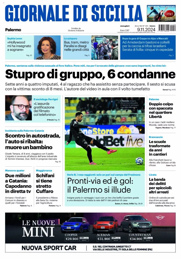 Prima-pagina-Giornale-di-Sicilia-edizione-di-oggi-09-11-2024