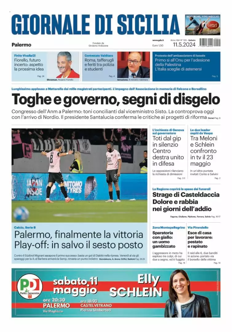 Prima-pagina-Giornale-di-Sicilia-edizione-di-oggi-11-05-2024