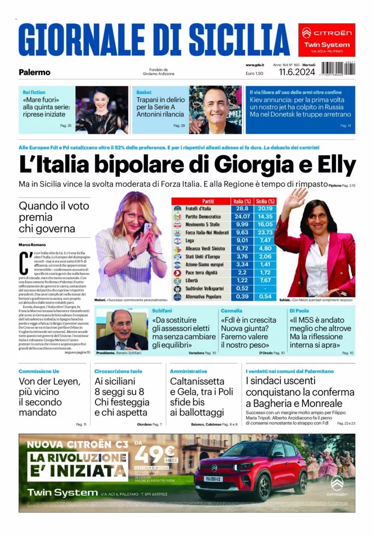 Prima-pagina-Giornale-di-Sicilia-edizione-di-oggi-11-06-2024