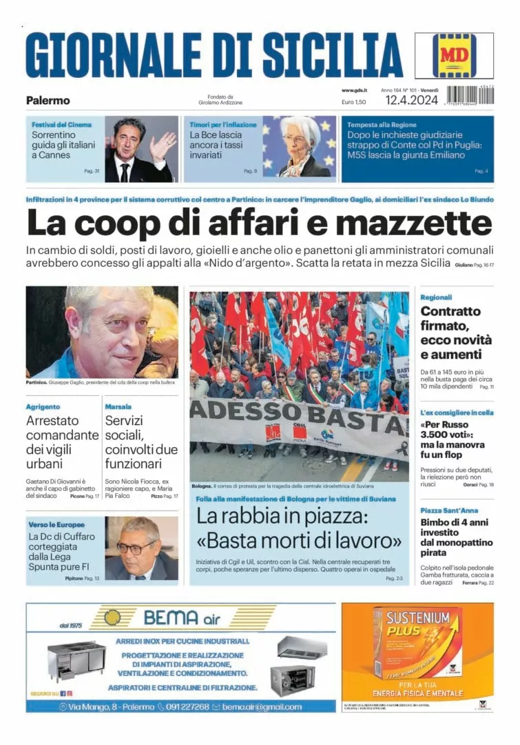 Prima-pagina-Giornale-di-Sicilia-edizione-di-oggi-12-04-2024