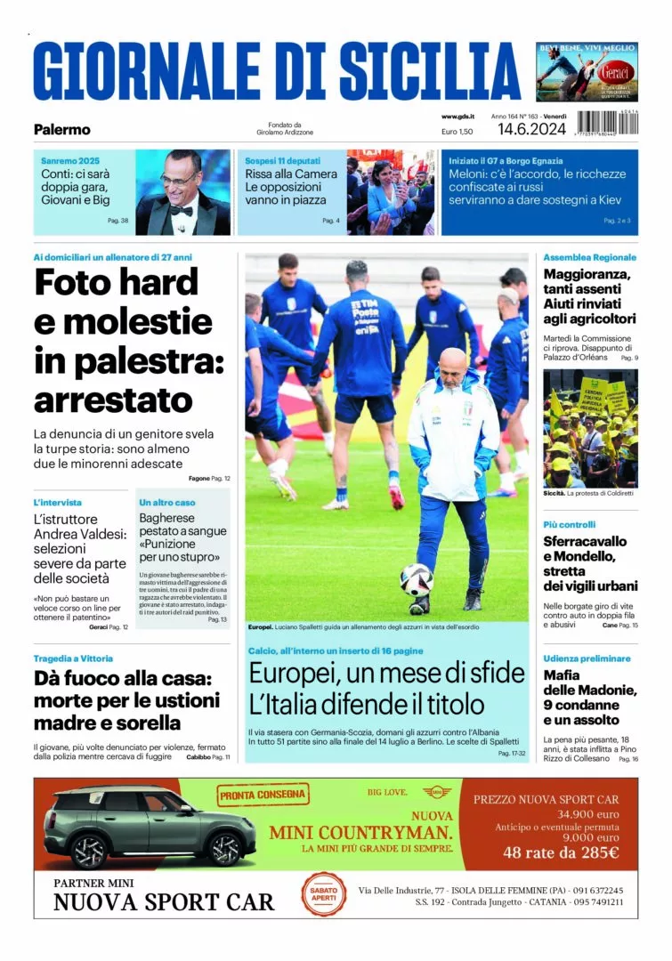 Prima-pagina-Giornale-di-Sicilia-edizione-di-oggi-14-06-2024