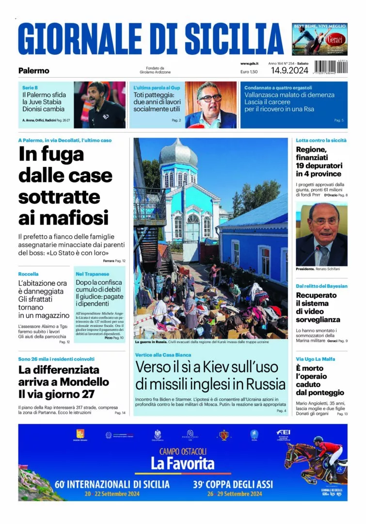 Prima-pagina-Giornale-di-Sicilia-edizione-di-oggi-14-09-2024