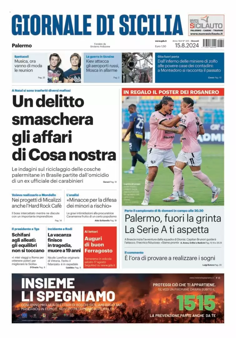 Prima-pagina-Giornale-di-Sicilia-edizione-di-oggi-15-08-2024