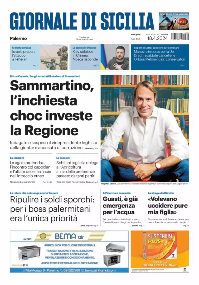 Prima-pagina-Giornale-di-Sicilia-edizione-di-oggi-18-04-2024