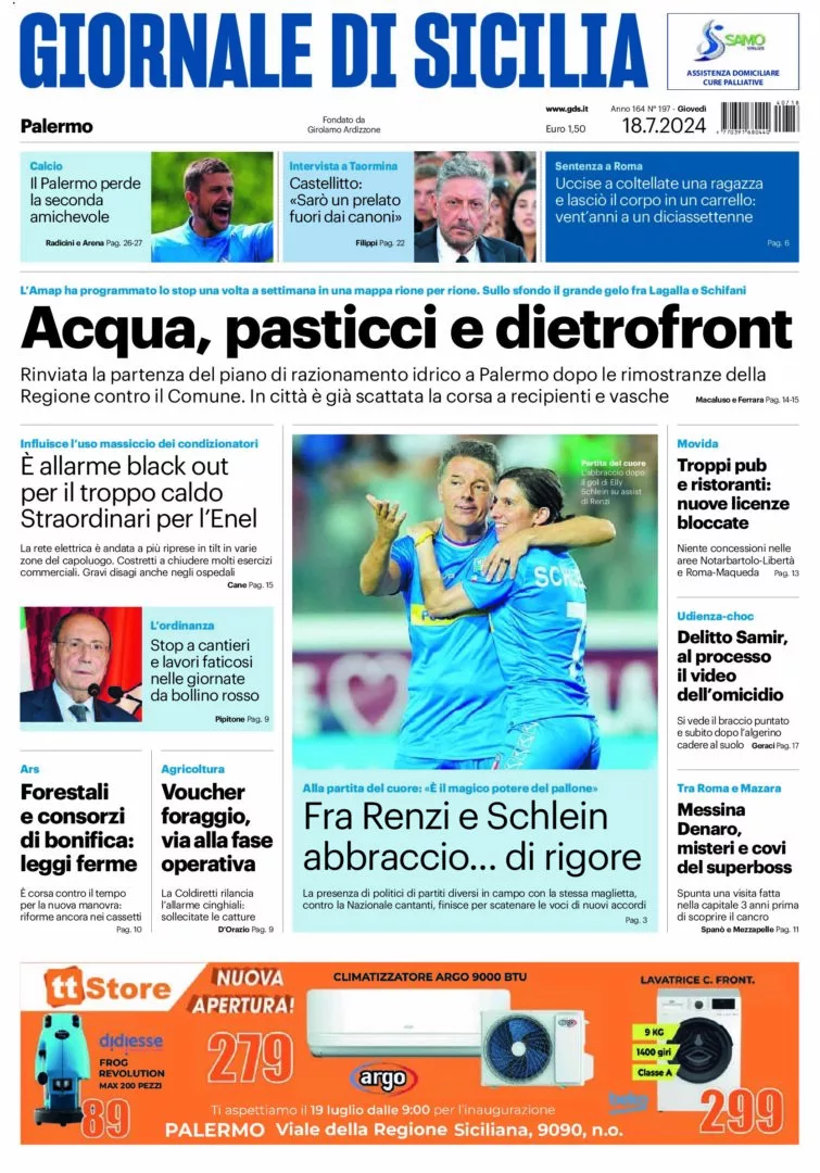Prima-pagina-Giornale-di-Sicilia-edizione-di-oggi-18-07-2024