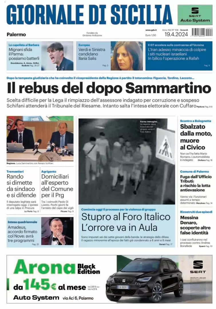 Prima-pagina-Giornale-di-Sicilia-edizione-di-oggi-19-04-2024