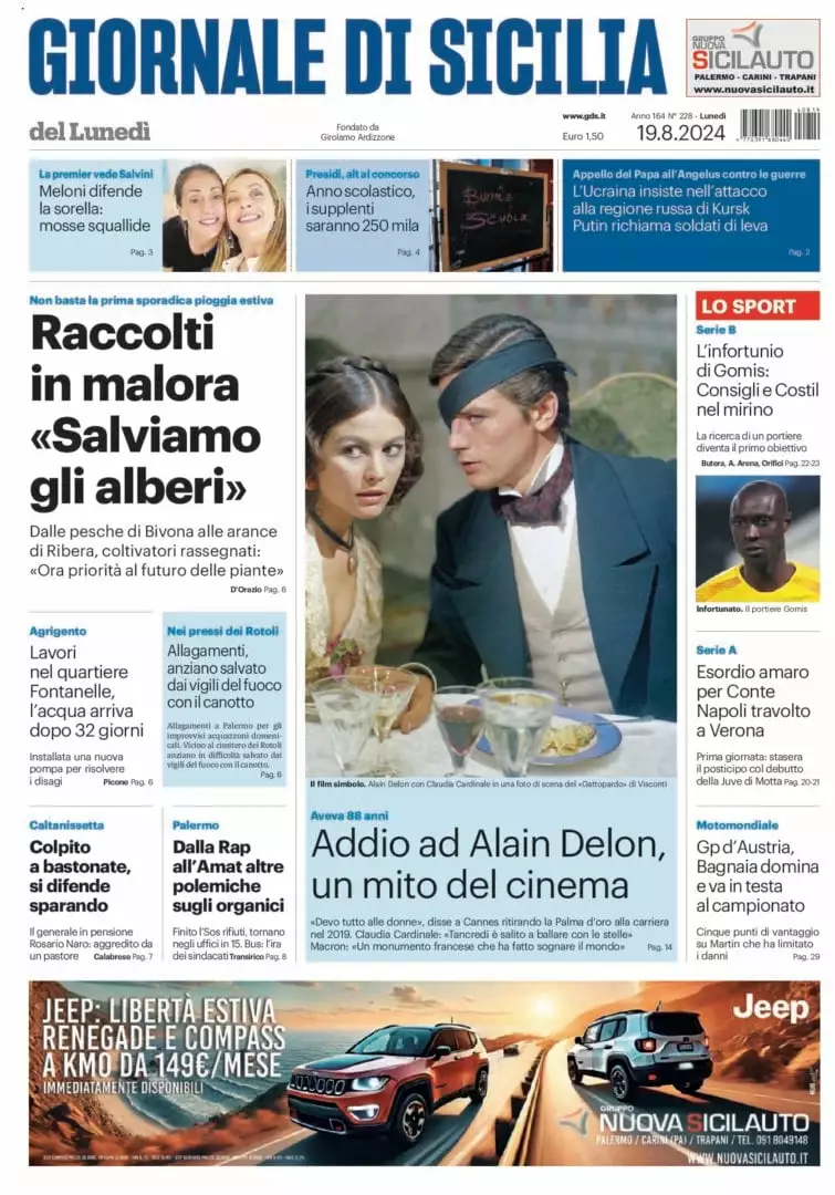 Prima-pagina-Giornale-di-Sicilia-edizione-di-oggi-19-08-2024