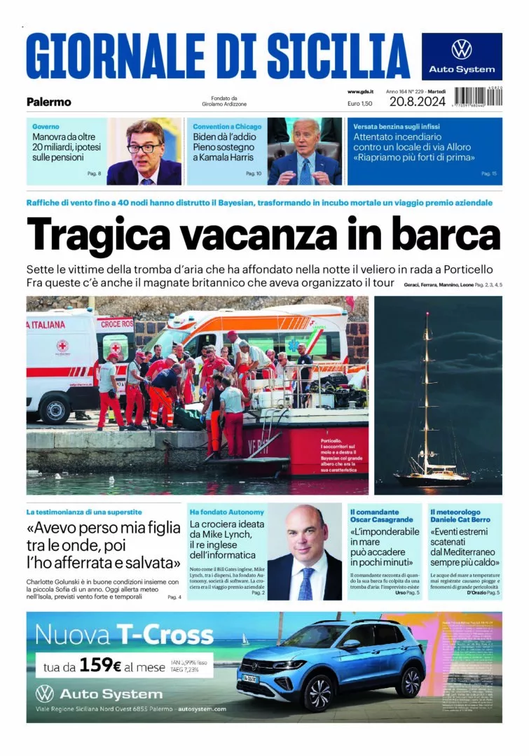 Prima-pagina-Giornale-di-Sicilia-edizione-di-oggi-20-08-2024