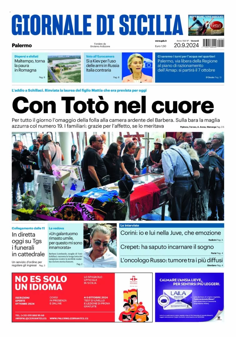 Prima-pagina-Giornale-di-Sicilia-edizione-di-oggi-20-09-2024