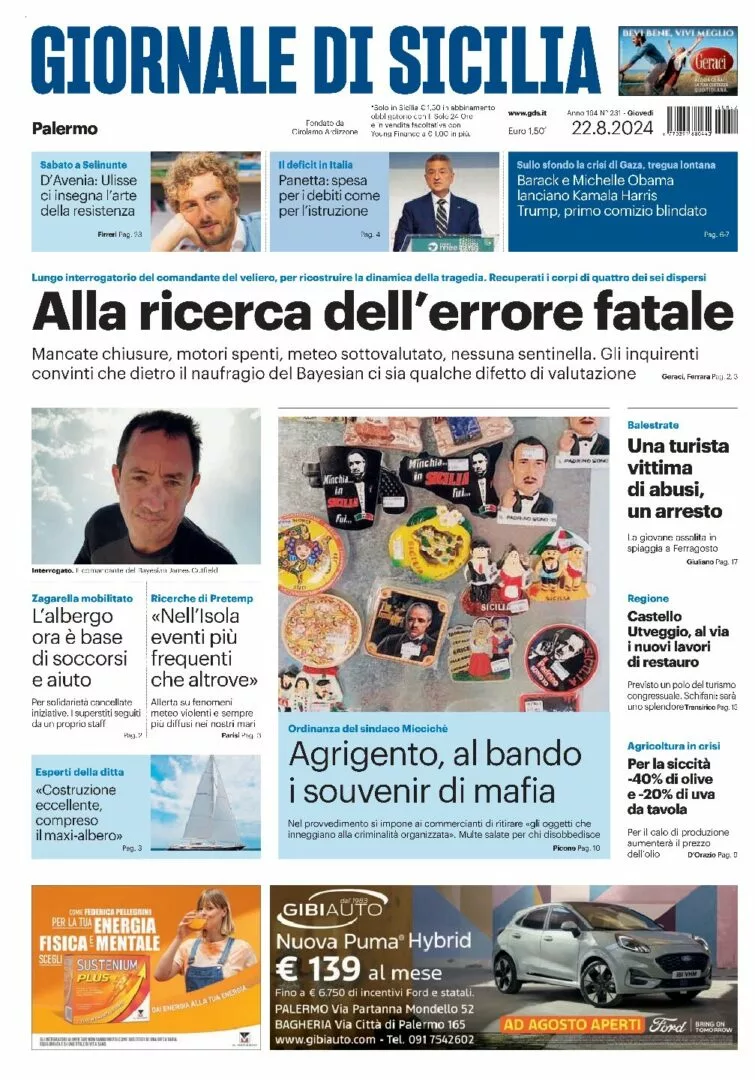 Prima-pagina-Giornale-di-Sicilia-edizione-di-oggi-22-08-2024