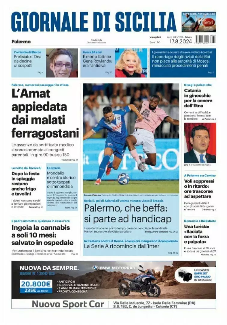 Prima-pagina-Giornale-di-Sicilia-edizione-di-oggi-24-08-2024