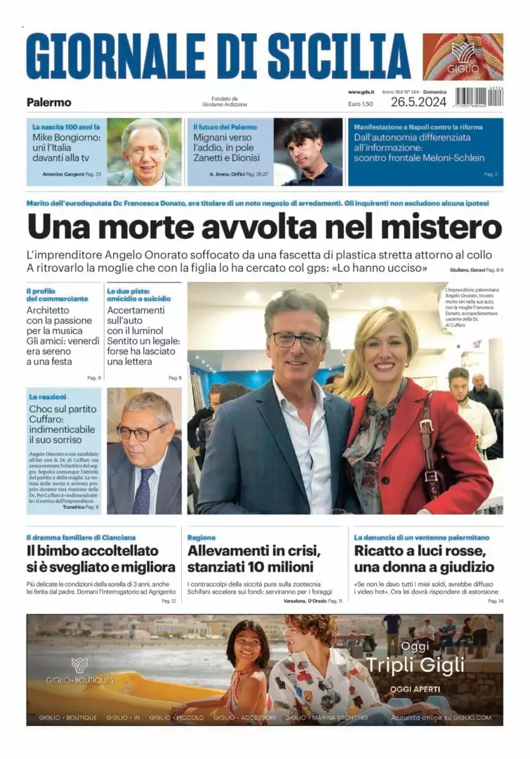 Prima-pagina-Giornale-di-Sicilia-edizione-di-oggi-26-05-2024