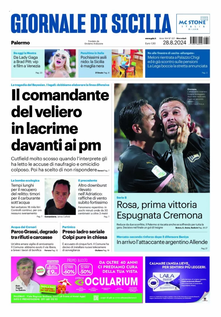 Prima-pagina-Giornale-di-Sicilia-edizione-di-oggi-28-08-2024