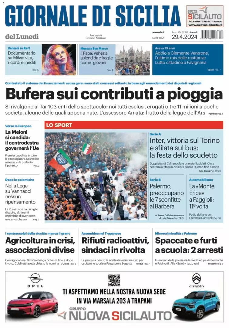 Prima-pagina-Giornale-di-Sicilia-edizione-di-oggi-29-04-2024