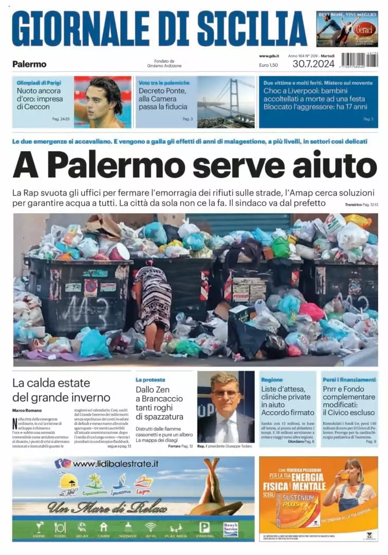 Prima-pagina-Giornale-di-Sicilia-edizione-di-oggi-30-07-2024