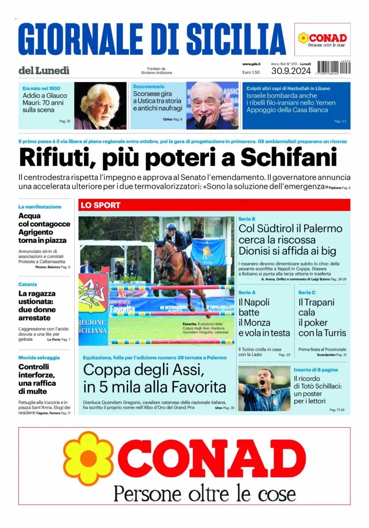 Prima-pagina-Giornale-di-Sicilia-edizione-di-oggi-30-09-2024