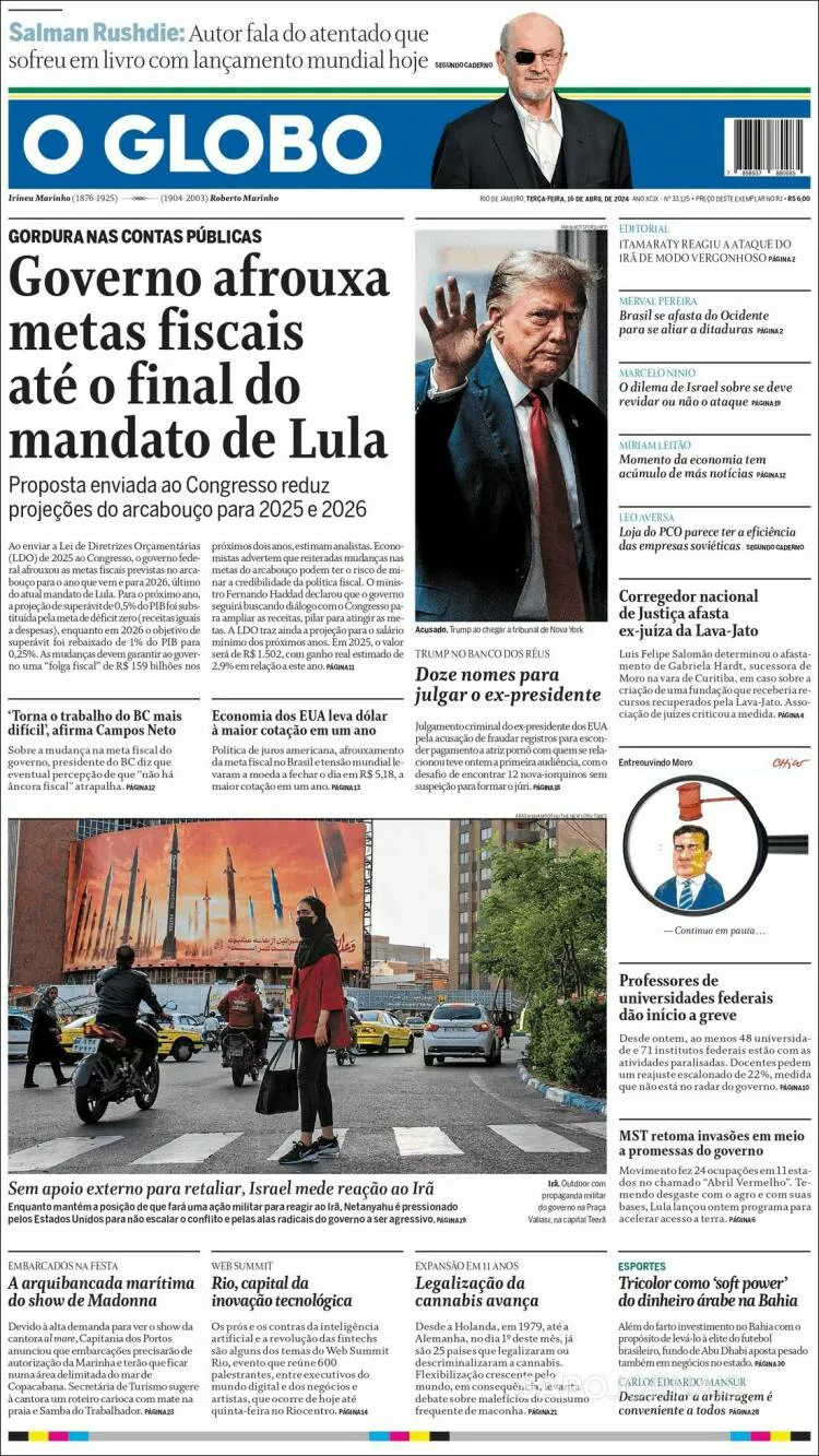 Prima-pagina-globo-oggi-edizione-del-2024-04-16