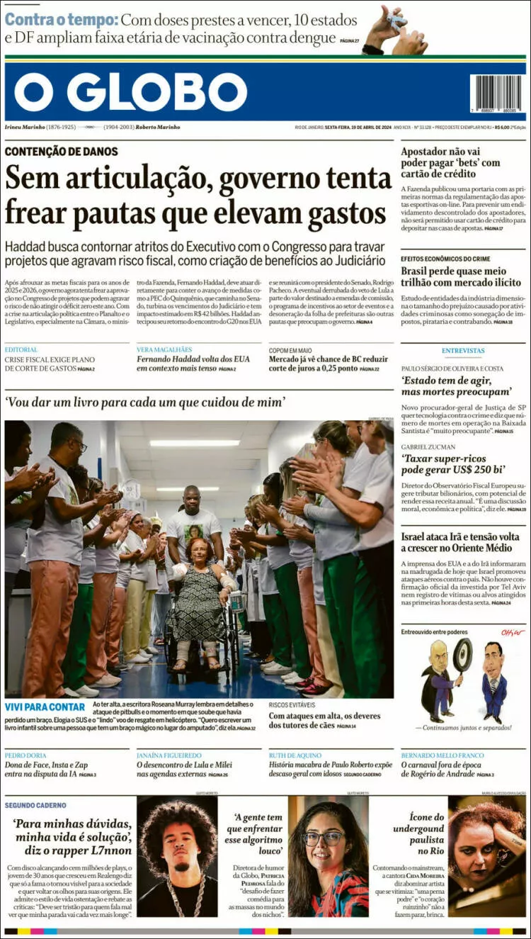 Prima-pagina-globo-oggi-edizione-del-2024-04-19